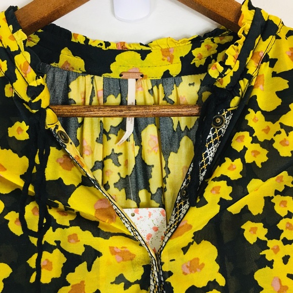 Free People Yellow Floral Tunic Dress Sz S NWT - Picture 7 of 13